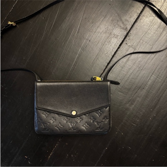 Louis Vuitton Handbags - Louis Vuitton Black Crossbody Bag with Gold Accents